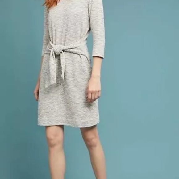 T.La Anthropologie Becky Sweater Dress Size XS Cotton, Knit, Gray - Picture 4 of 12